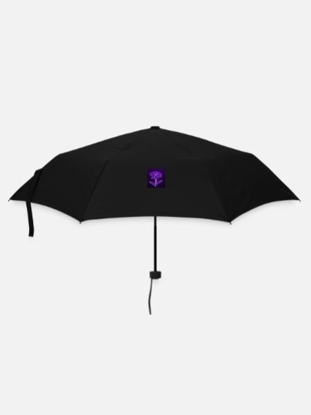 Polygonale Neon Rose - Regenschirm (klein) - Schwarz