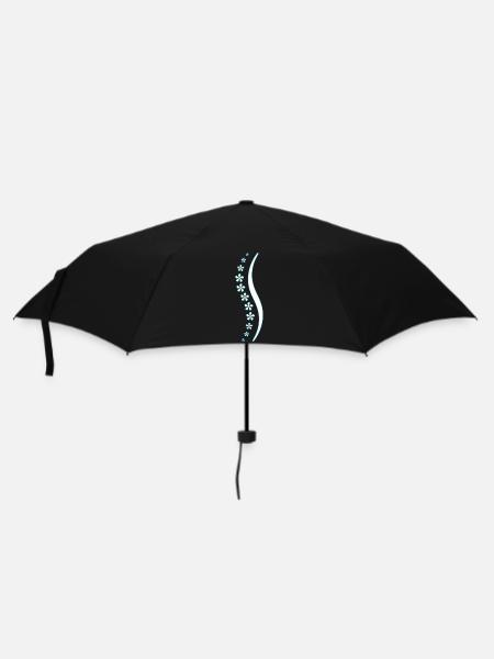 Flower spine blue - Umbrella (small) - black