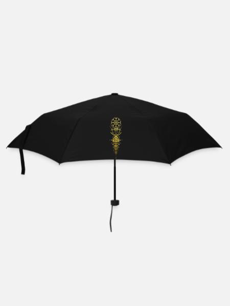 Aegishjalmur Triskele Wikinger Runen Seidr Magie - Regenschirm (klein) - Schwarz
