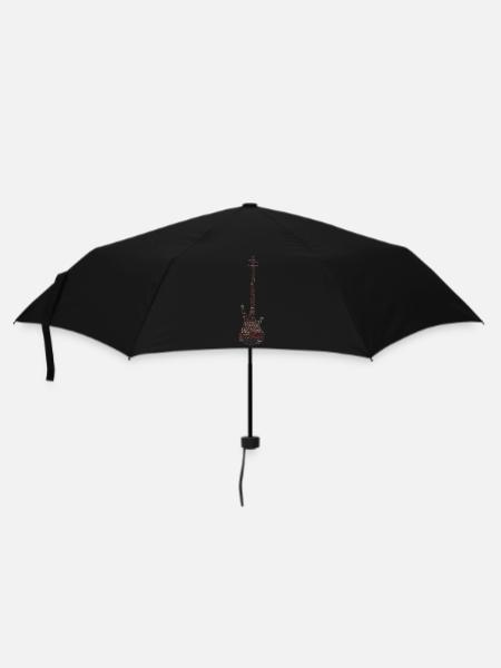 Bass Guitar Word Cloud for Bassist Bass Player - Parapluie standard - noir