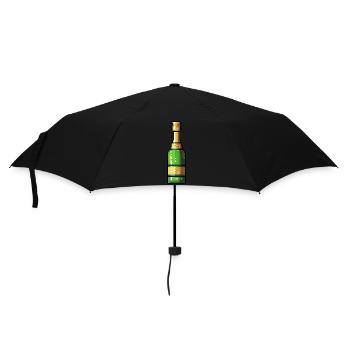 Schampus Flasche Pixel Gamer - Regenschirm (klein) - Schwarz - Vorne