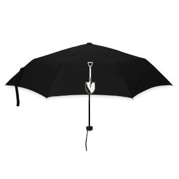 Kunstdruck mit schwarzer und weisser Schaufel - Regenschirm (klein) - Schwarz - Vorne