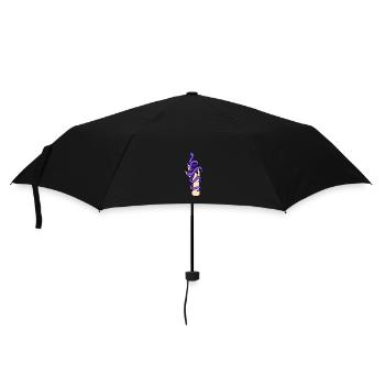 Japanese purple snake and hand with sun - Umbrella (small) - black - Front