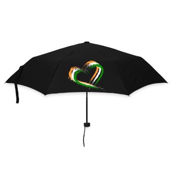Herz Bürste Flagge Indien Design Neu Vektor Fahne - Regenschirm (klein) - Schwarz - Vorne
