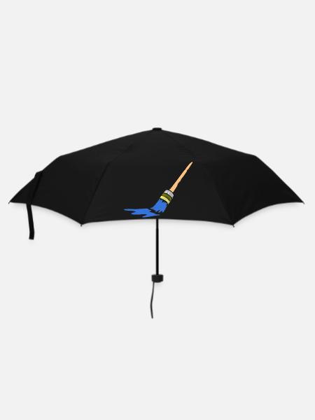 Abstrakte Pinselkunst für kreative Köpfe - Regenschirm (klein) - Schwarz
