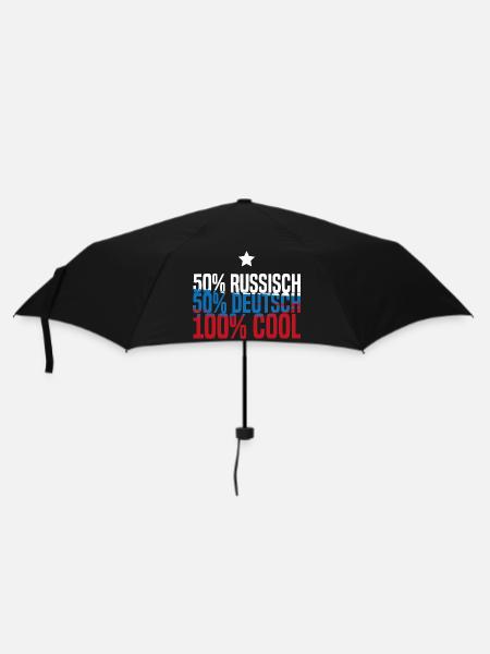 Halb Russisch, halb Deutsch - 100 Prozent cool! - Regenschirm (klein) - Schwarz