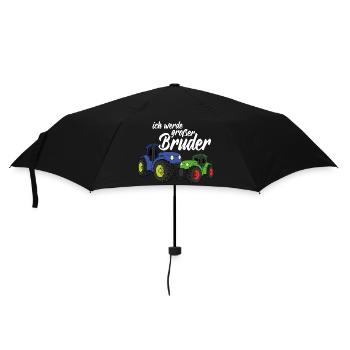 Ich werde großer Bruder Traktor Trecker Sohn - Regenschirm (klein) - Schwarz - Vorne