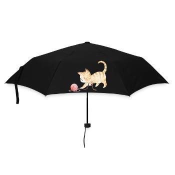 Playful kitten - Umbrella (small) - black - Front