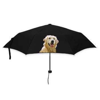 Golden Retriever - Regenschirm (klein) - Schwarz - Vorne