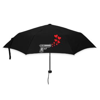 Herz Meinungsfreiheit Liebe Frieden Menschheit - Regenschirm (klein) - Schwarz - Vorne