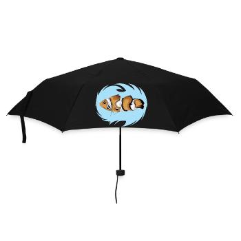 Clownfisch Symbol Logo icon Farben Illustration - Regenschirm (klein) - Schwarz - Vorne