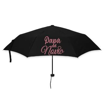 Papa del Novio Bräutigam Vater Hochzeitsgeschenk - Regenschirm (klein) - Schwarz - Vorne