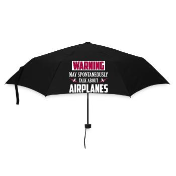 Warning May Spontaneously Talk About Airplanes Fly - Umbrella (small) - black - Front