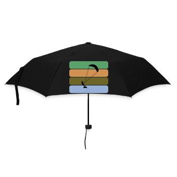 Kitesurfing - Kitesurfer with four color design - Umbrella (small) - black - Front