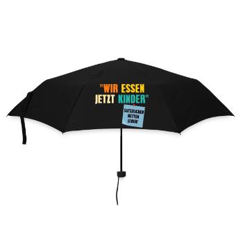 Wir Essen Jetzt Kinder Satzzeichen Retten Leben - Regenschirm (klein) - Schwarz - Vorne
