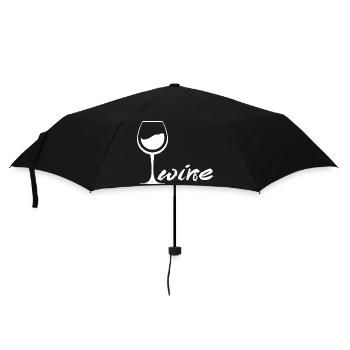 Beer Beer Wine Vino Party - Umbrella (small) - black - Front