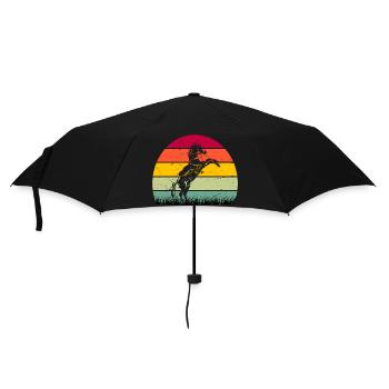 RETRO PFERDEDESIGN I REITEN - Regenschirm (klein) - Schwarz - Vorne