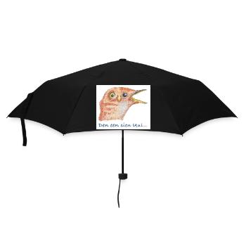 PlattSnack – Den een sien Uul... - Regenschirm (klein) - Schwarz - Vorne