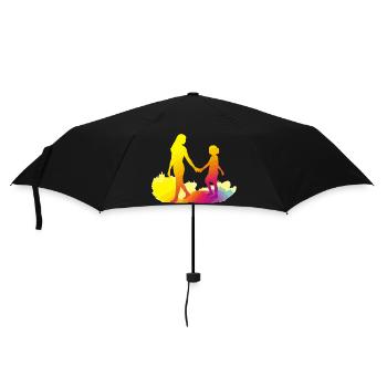 Mutter und Tochter - Regenschirm (klein) - Schwarz - Vorne