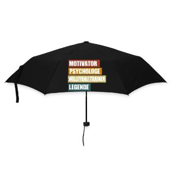 Lustiger Volleyballtrainer Spruch - Regenschirm (klein) - Schwarz - Vorne