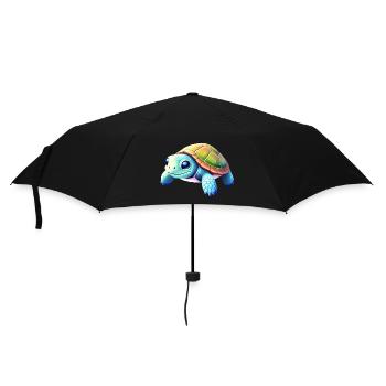 Schildkröte - Regenschirm (klein) - Schwarz - Vorne