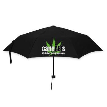 Abi Motto Shirt Cannabis wir haben es durchgezogen - Regenschirm (klein) - Schwarz - Vorne