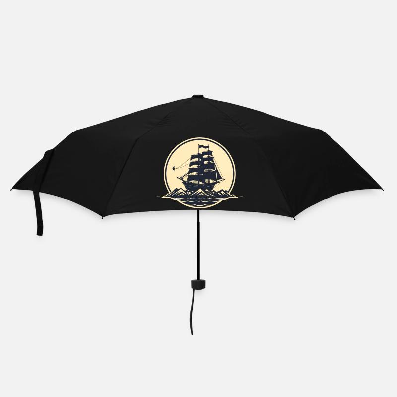 Piratenschiff - Regenschirm (klein) - Schwarz