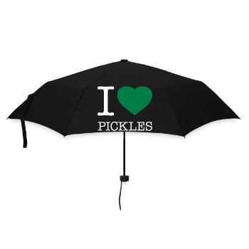 I LOVE PICKLES - Regenschirm (klein) - Schwarz - Vorne