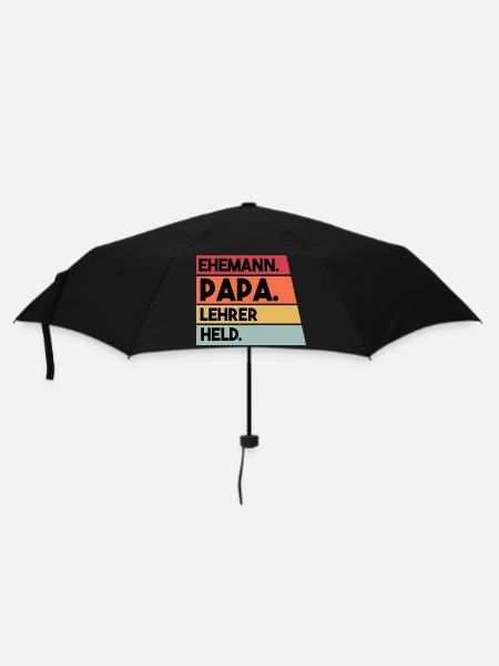 Ehemann Papa Lehrer Held - Regenschirm (klein) - Schwarz
