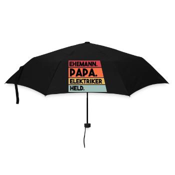 Ehemann Papa Elektriker Held - Regenschirm (klein) - Schwarz - Vorne