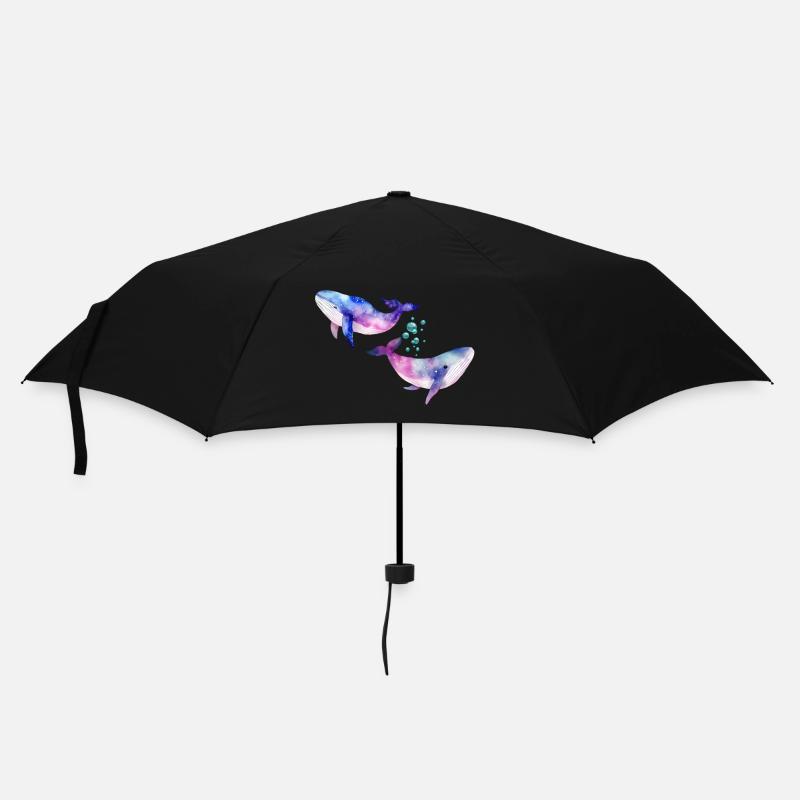 Two rainbow whales/cetaceans - Umbrella (small) - black