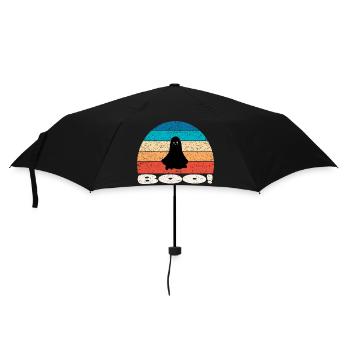 Rétro vintage coucher de soleil Halloween fantôme - Parapluie standard - noir - Devant