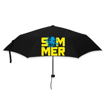Sommer Oktopus Tischenfisch Urlaub Ferien Meer - Regenschirm (klein) - Schwarz - Vorne