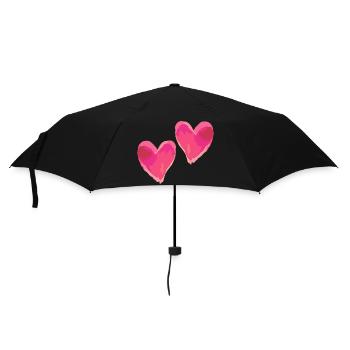 Herzen Love Verliebt Valentinstag - Regenschirm (klein) - Schwarz - Vorne