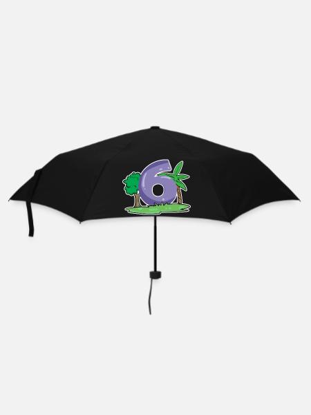 Nummer 6 Muster - Regenschirm (klein) - Schwarz