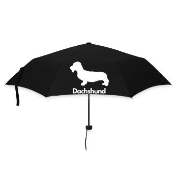 Dachshund, Dackel, Teckel, Rauhaardackel - Regenschirm (klein) - Schwarz - Vorne