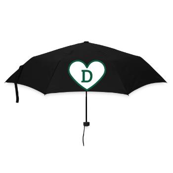 Green Trendy Sport Heart Letter - Gift Idea - Umbrella (small) - black - Front