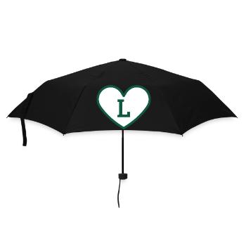 Buchstabe l Herz Sport Trend grün - Geschenkidee - Regenschirm (klein) - Schwarz - Vorne