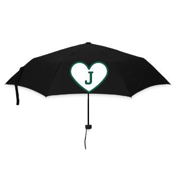 Buchstabe j Herz Sport Trend grün - Geschenkidee - Regenschirm (klein) - Schwarz - Vorne