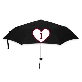 Buchstabe i Herz Sport Trend Burgund - Geschenkidee - Regenschirm (klein) - Schwarz - Vorne