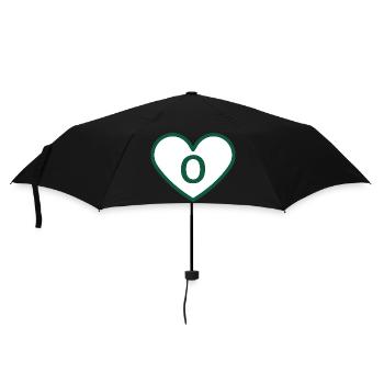 Buchstabe o Herz Sport Trend grün - Geschenkidee - Regenschirm (klein) - Schwarz - Vorne
