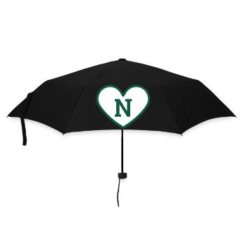 Buchstabe n Herz Sport grün Trend - Geschenkidee - Regenschirm (klein) - Schwarz - Vorne