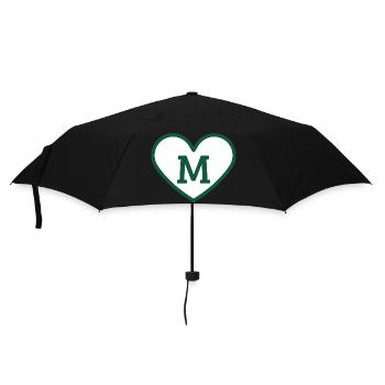Buchstabe m Herz Sport Trend grün - Geschenkidee - Regenschirm (klein) - Schwarz - Vorne
