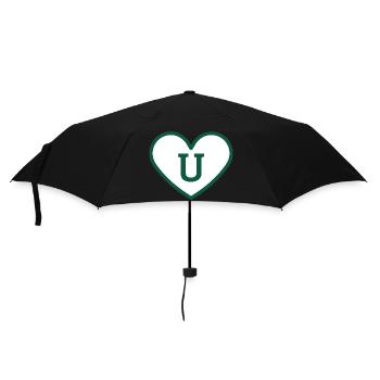 Lettre u cœur sport tendance vert - idée cadeau - Parapluie standard - noir - Devant