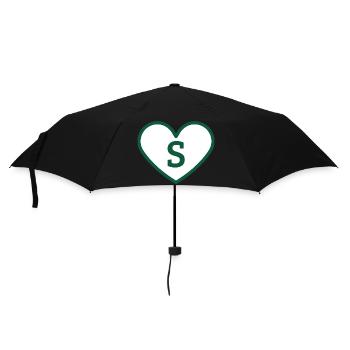 Buchstabe s Herz Sport Trend grün - Geschenkidee - Regenschirm (klein) - Schwarz - Vorne