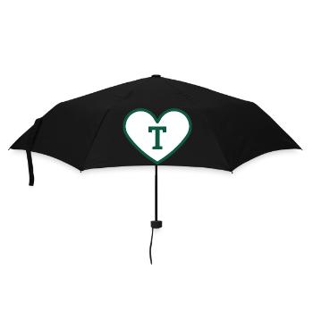 Letter t heart sport trend green - gift idea - Umbrella (small) - black - Front