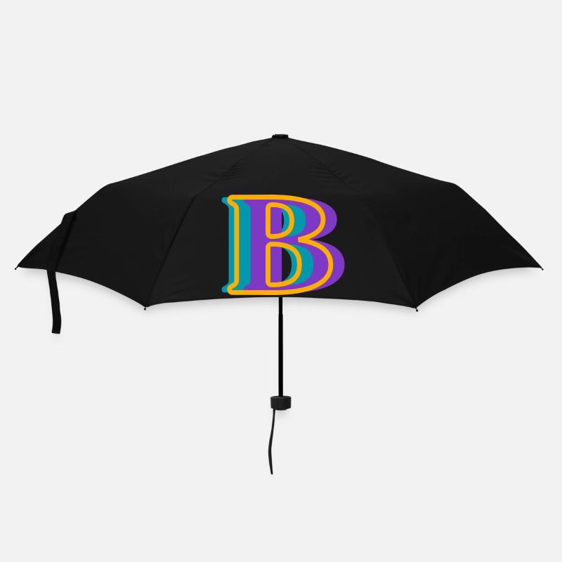 Mehrfarbiger Buchstabe b - originelle Geschenkidee - Regenschirm (klein) - Schwarz