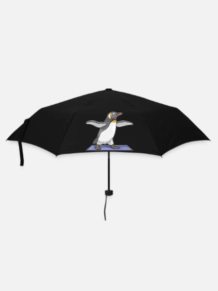 Pinguin Yoga Fitness Gymnastik - Regenschirm (klein) - Schwarz