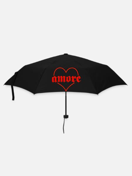 amore mit Herz - Regenschirm (klein) - Schwarz