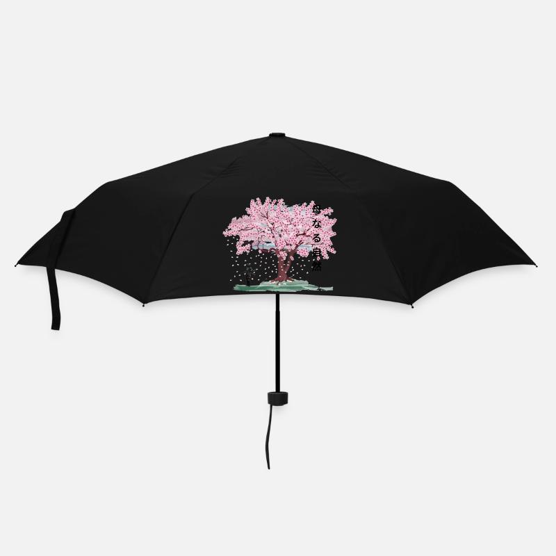Unter dem blühenden Kirschbaum - Regenschirm (klein) - Schwarz